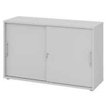 BETA 1752S | Armadietto con porte scorrevoli chiudibili a chiave | 2 altezze - Grigio manico a forma di ringhiera in plastica