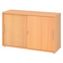 BETA 1752S | Armadietto con porte scorrevoli chiudibili a chiave | 2 altezze - Faggio manico a forma di ringhiera in plastica