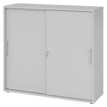 BETA 1753S | Armadietto con porte scorrevoli chiudibili a chiave | 3 altezze - Grigio manico a forma di ringhiera in plastica