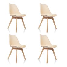 SCANDI confezione da 4 - Sedia a conchiglia Beige