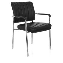 SOMOS V similpelle - Sedia a quattro gambe Nero