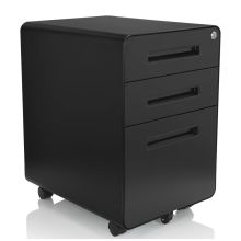 COLOR PLUS I | Metallo - Cassettiera con rotelle Nero