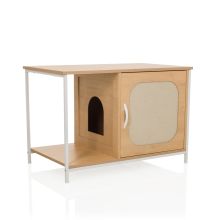 KITTYHOME 1 - Cuccia per gatto Bianco/Faggio