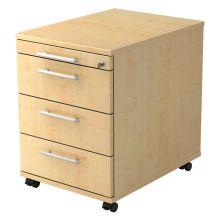 SIGNA AC30 RE - Cassettiera con rotelle Acero manico a forma di ringhiera in plastica