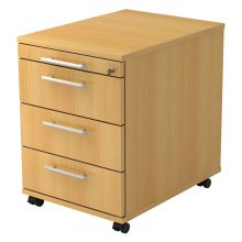 SIGNA AC30 RE - Cassettiera con rotelle Faggio manico a forma di ringhiera in plastica