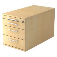 SIGNA TC30 RE - Cassettiera con rotelle Acero manico a forma di ringhiera in plastica