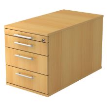 SIGNA TC30 RE - Cassettiera con rotelle Faggio manico a forma di ringhiera in plastica