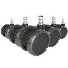 5x ROLO No-Noise 11mm/65mm Pavimenti duri - Rotelle per Sedia 