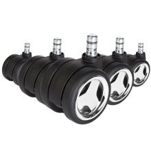 5x ROLO GAME No-Noise 11mm/60mm Pavimenti duri - Rotelle per Sedia 