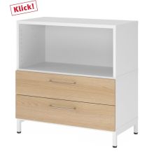 FlexWall | Altezza 2 raccoglitori | cassetti + unità | con telaio di base