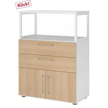 FlexWall | Altezza 3 raccoglitori | ante + cassetti + telaio | con piedini regolabili