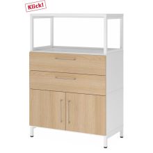 FlexWall | Altezza 3 raccoglitori | ante + cassetti + telaio | con telaio di base