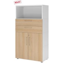 FlexWall | Altezza 4 raccoglitori | ante + cassetti + unità | con piedini regolabili