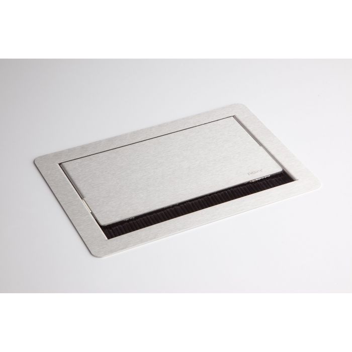 DELPHI Presa Da Incasso Doppia Con Telaio, Argento, 230V/16A, Protezione Contatti, Ideale Per Elettricisti
