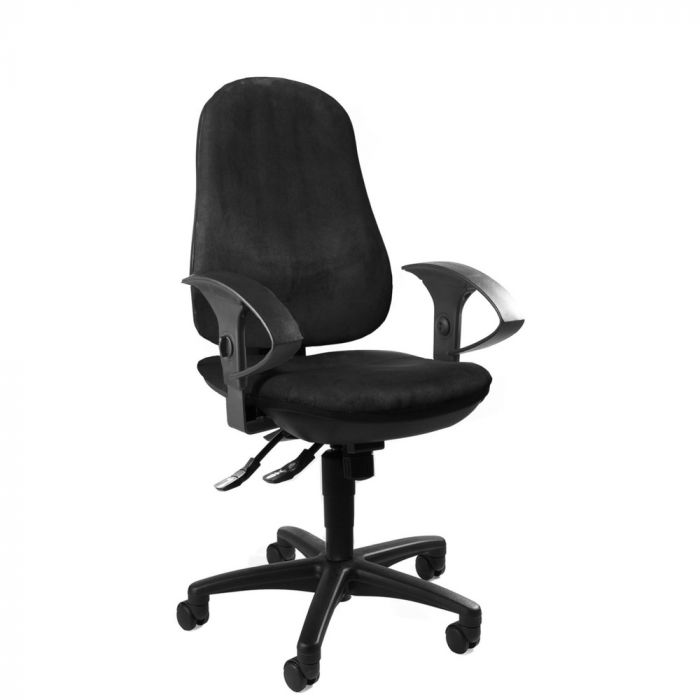 HJH Office 600983 Elegante sedia direzionale VELVET ecopelle nera Sedia da ufficio con schienale alto